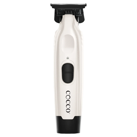 Cocco Veloce Pro Cordless Trimmer w/ Digital Gap Ambassador DLC Blade + Black Charging Stand (CVPT) pearl white